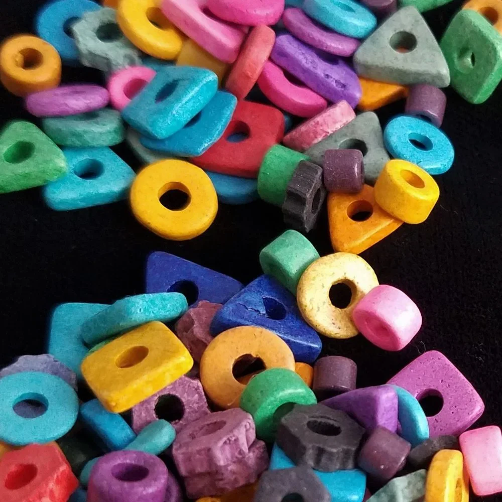 240 Greek Ceramic BEADS Mixed Colors & Shapes NEW bundle set lot over 45g